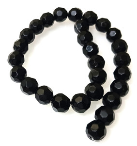Black Fire-Polished 12mm Glass Crystal Rounds Black Fire-Polished 12mm Glass Crystal Rounds