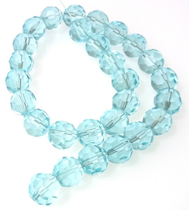 Lt Aqua 12mm Glass Crystal Rounds Lt Aqua 12mm Glass Crystal Rounds