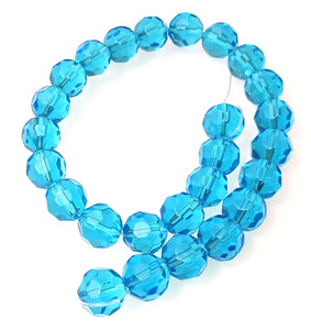 Aqua Fire-Polished 12mm Glass Crystal Rounds Aqua Fire-Polished 12mm Glass Crystal Rounds