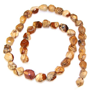 Picture Jasper 7x10mm Irregular Nugget Semiprecious Gemstone Beads
