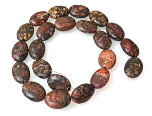 13x18mm Puff Oval Semiprecious Gemstone Beads - Leopardskin 13x18mm Puff Oval Semiprecious Gemstone Beads - Leopardskin