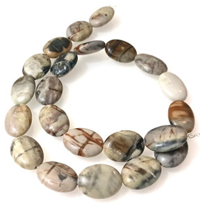 13x18mm Puff Oval Semiprecious Gemstone Beads - Picasso Jasper 13x18mm Puff Oval Semiprecious Gemstone Beads - Picasso Jasper
