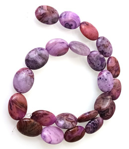 1 Strand of 13x18mm Puff Oval Semiprecious Gemstone Beads - Purple Crazy Lace Agate 1 Strand of 13x18mm Puff Oval Semiprecious Gemstone Beads - Purple Crazy Lace Agate