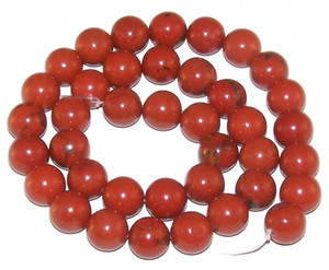 Red Jasper 10mm Round Semiprecious Gemstone Beads