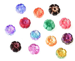 8mm Czech Glass Hawaii Flower Beads