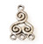 Antique Silver-Plated 12x21mm Spiral 3-Loop Connectors
