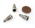 2 Antique Silver-Plated 10x20mm Rhinestone Covered Cone Bead Caps 2 Antique Silver-Plated 10x20mm Rhinestone Covered Cone Bead Caps