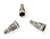 2 Antique Silver-Plated 10x20mm Rhinestone Covered Cone Bead Caps 2 Antique Silver-Plated 10x20mm Rhinestone Covered Cone Bead Caps