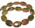 Unakite 18x25mm Puff Oval Semiprecious Gemstone Beads