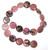 1 Strand of Rhodonite 20mm Puff Coin Semiprecious Gemstone Beads