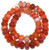 Red Orange Striped Agate 12x8mm Puff Rondelle Semiprecious Gemstone Beads