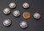 10 Antique Silver-Plated 16x9mm Puff Coin Beads - Sun Design