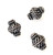 Antique Silver-Plated 15x12mm Fancy Bicone Metal Beads