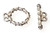 Antique Silver-Plated 15mm 2-Strand Twisted Toggle Clasps