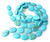 2 Turquoise Colored Howlite 18x25mm Puff Oval Semiprecious Gemstone Beads
