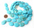 2 Turquoise Colored Howlite 18x25mm Puff Oval Semiprecious Gemstone Beads