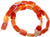 12x16mm Puff Rectangle Semiprecious Gemstone Beads - Red Orange Striped Agate