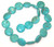 Turquoise Colored Howlite 20mm Puff Coin Semiprecious Gemstone Beads