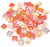 Czech Glass 2-Hole 6mm Tile Beads - Crystal Orange Rainbow
