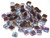 Czech Glass 2-Hole 6mm Tile Beads - Crystal Graphite Rainbow