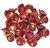 Czech Glass 10x12mm 3-Petal Flower Beads - Bronze Luster Iris Red