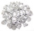 Czech Glass 10x12mm 3-Petal Flower Beads - Etched Aluminium Silver