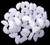 Czech Glass 2-Hole 8x4mm Half Moon Beads - White