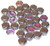 Czech Glass 6mm Honeycomb Hex 2-Hole Beads - Crystal Silver Rainbow