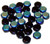Czech Glass 6mm Honeycomb Hex 2-Hole Beads - Jet Ab
