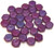 Czech Glass 6mm Honeycomb Hex 2-Hole Beads - Purple Vega