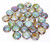 Candy Hole 8mm Czech Glass Beads - White Travertine Blue