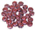 Czech Glass 6mm Honeycomb Hex 2-Hole Beads - Tweedy Red