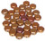 Czech Glass 6mm Honeycomb Hex 2-Hole Beads - Crystal Dark Gold Rainbow