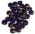 Czech Glass 6mm Honeycomb Hex 2-Hole Beads - Gold Splash Navy