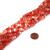 1 Strand of 8x5mm Puff Rondelle Semiprecious Gemstone Beads - Red Striped Agate