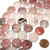 1 Strand of 20mm Puff Coin Semiprecious Gemstone Beads - Red Plum Blossom Jasper