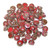 6mm Czech Glass 2-Hole Cabochon Beads - Opaque Red Picasso