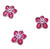 Czech Glass 14mm 5-Petal Pressed Flower Beads - Rose Silver Fire