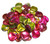 Czech Glass 14x13mm Petals - Crystal Magic Apple