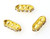 Gold-Plated 3-Hole Rhinestone Spacer Bars - 18x7mm