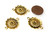 10 Antique Gold-Plated 21x28mm Round Sun Connectors 10 Antique Gold-Plated 21x28mm Round Sun Connectors
