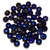 7.5 Grams of 6mm Czech Glass 2-Hole Cabochon Beads - Jet Full Azuro