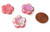 5 Czech Glass 20mm Hibiscus Flower Beads - Opaque Rose AB 5 Czech Glass 20mm Hibiscus Flower Beads - Opaque Rose AB