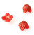 7 Czech Glass 15x9mm 4-Petal Flower Bell Beads - Opaque Red Orange