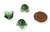 5 Czech Glass 15x9mm 4-Petal Flower Bell Beads - Glossy Finish Green