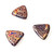5 Czech Glass 17mm Triangle Beads - Multi-Color Opal Aqua Highlights