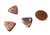 5 Czech Glass 17mm Triangle Beads - Multi-Color Opal Aqua Highlights