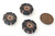5 Czech Glass 20mm Hawaii Flower Beads - Jet Copper Inlay