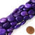 1 Strand of 13x18mm Puff Oval Semiprecious Gemstone Beads - Purple Colored Howlite