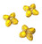 5 Czech Glass 17mm 4-Petal Lily Flower Beads - Bumblebee Yellow